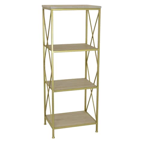 Plutus Brands Metal Plant Stand in Gold Metal