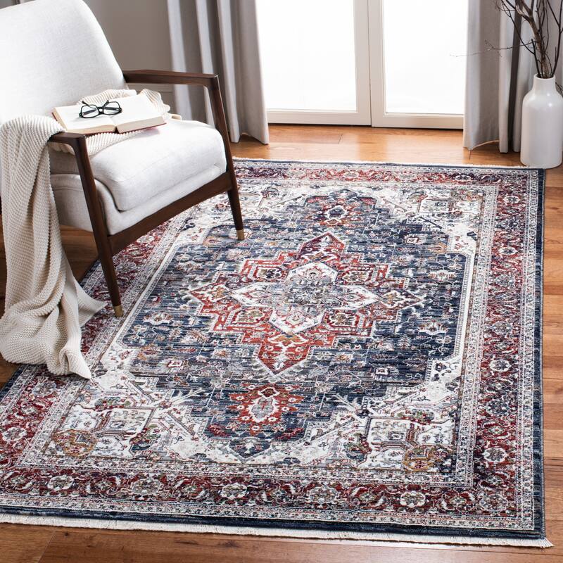 SAFAVIEH Herat Kara Traditional Rug - 5'3" x 7'7" - Navy/Red