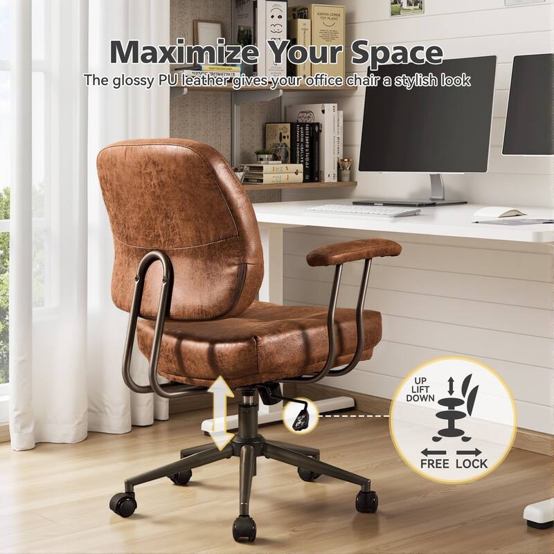 HOOOWOOO Modern Office Chair Adjustable Swivel Task Chair