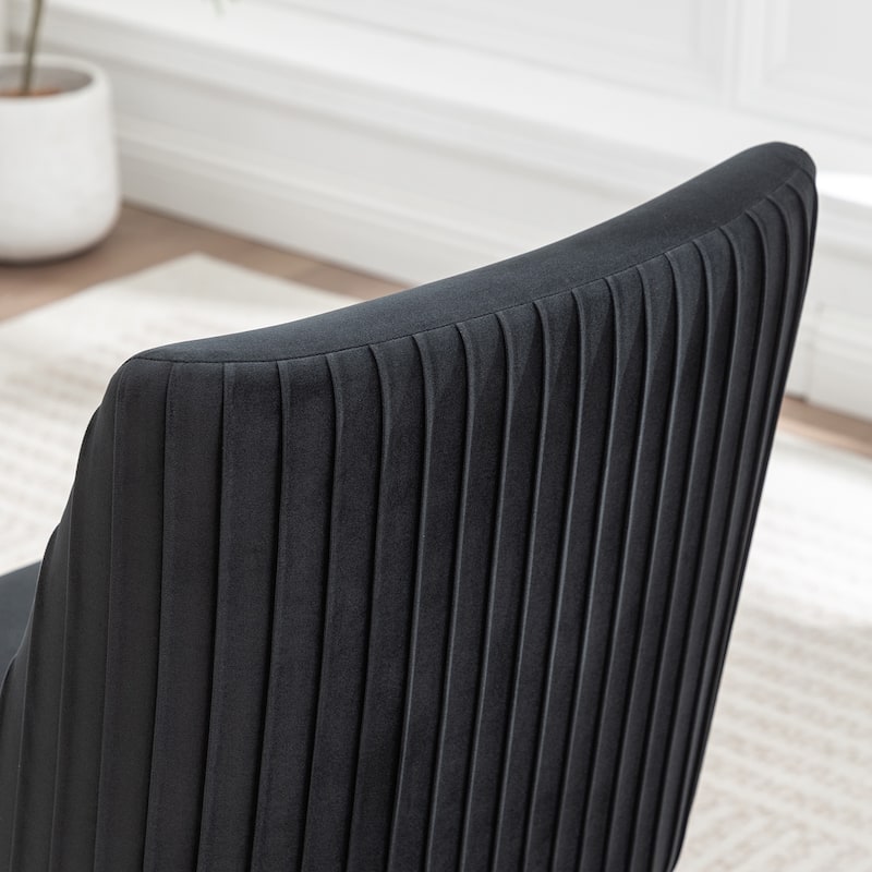 SEYNAR Modern Velvet 360 Degree Swivel Armless Dining chair Set of 6