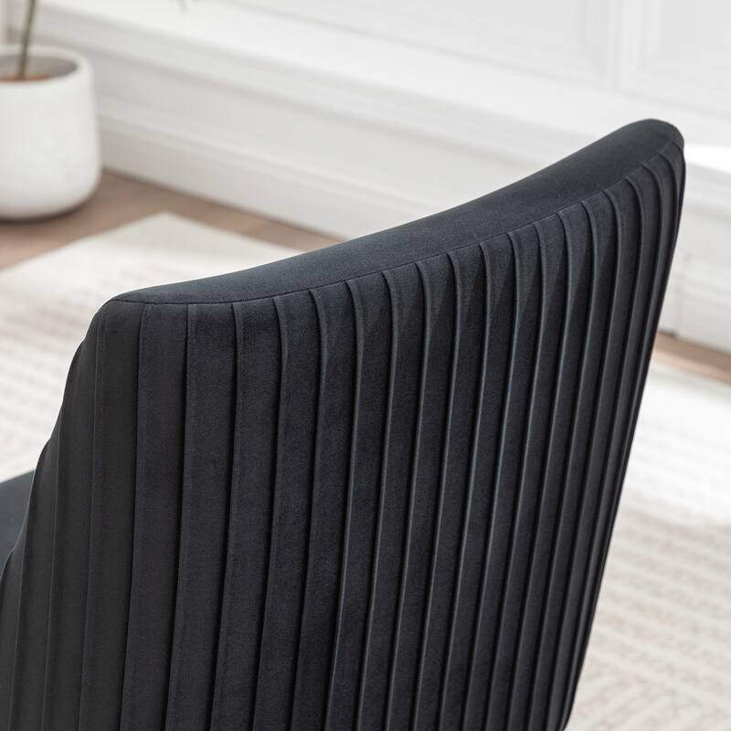 SEYNAR Modern Velvet 360 Degree Swivel Armless Dining chair