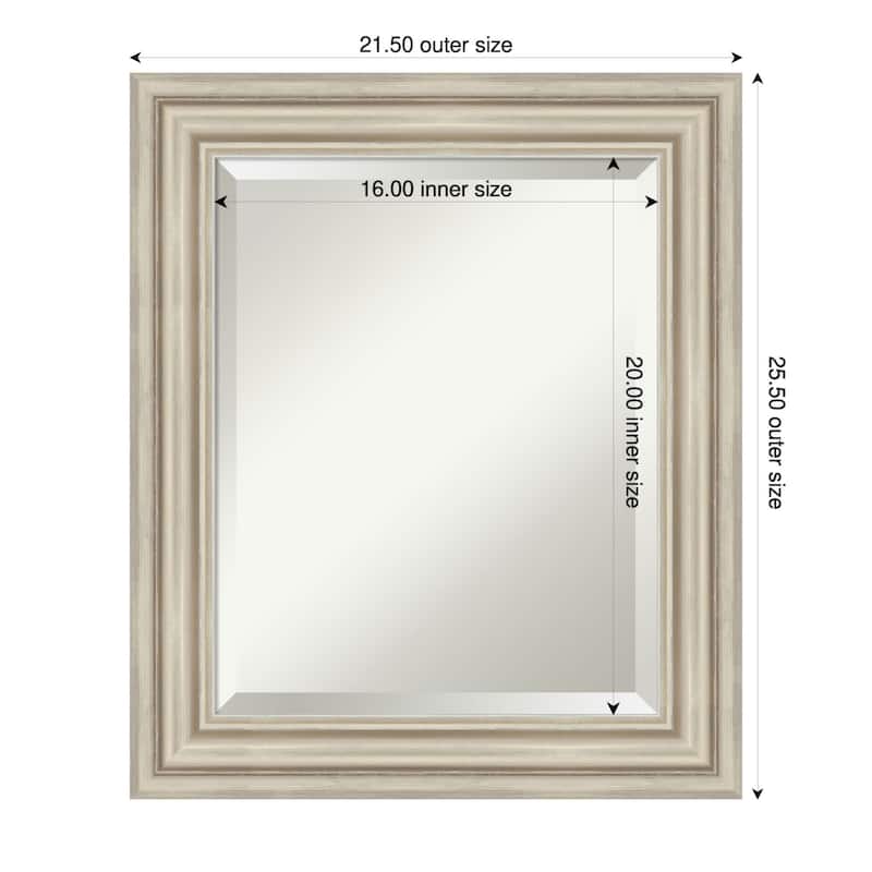 Sierra Beveled Wood Framed Wall Mirror - 22 x 26 in - Sierra Silver