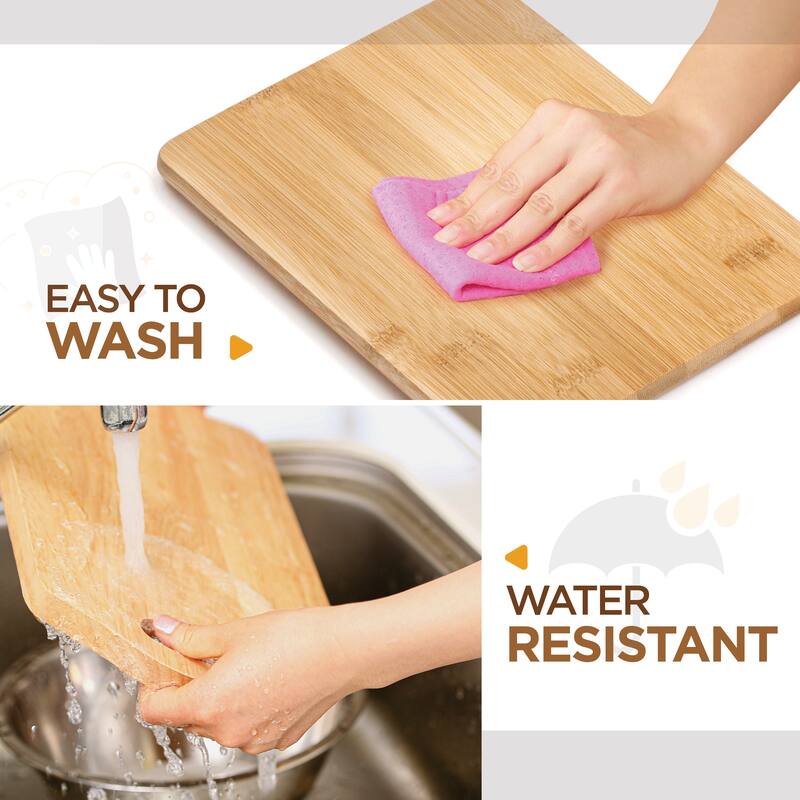 Bamboo Cutting Board Set - Wooden cutting board, Assorted Sizes of Bamboo Wood Cutting Boards & Chopping Board for Kitchen