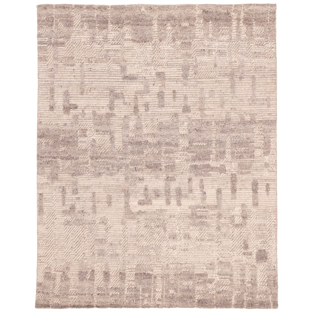 ECARPETGALLERY Hand-knotted Looma Light Grey Wool Rug - 7'10 x 9'11