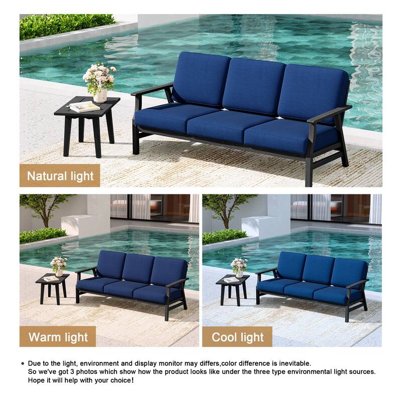 2-Piece Teak Outdoor Sofa Set with Table