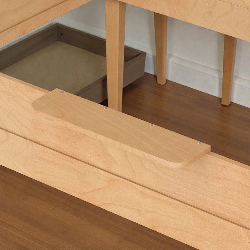 Kids House Floor Bed with Guardrails and Roof, Built-in Tray and Signboard, Montessori Floor Bed for Toddlers