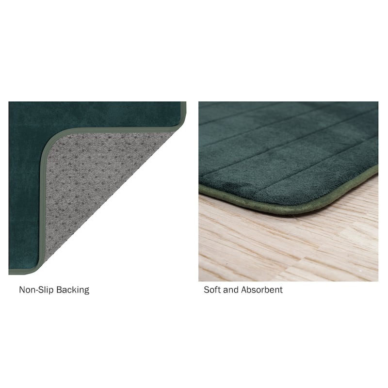 Oversized Bathroom Rug - Extra-Long Memory Foam Bath Mat with Nonslip Backing by Windsor Home