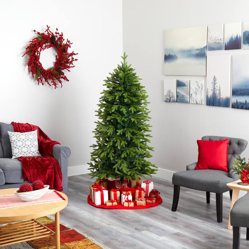 6' Belgium Fir "Natural Look" Artificial Christmas Tree with 300 Clear LED Lights