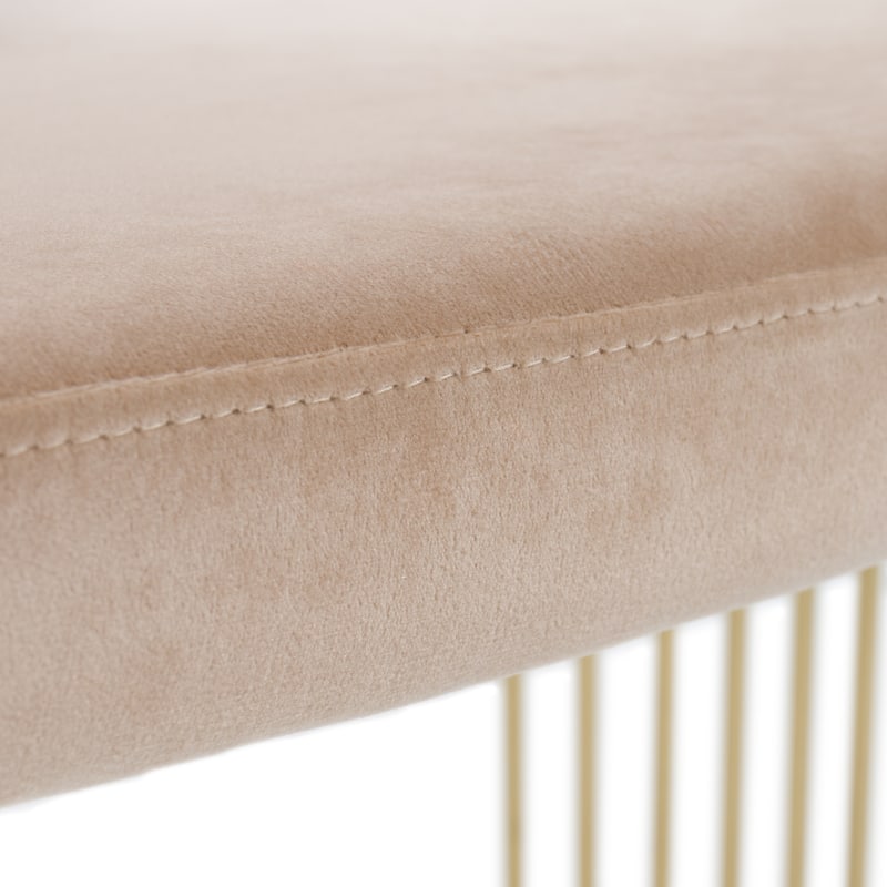 Modrest Linda Modern Beige Velvet and Gold Dining Chair