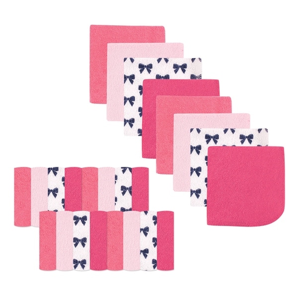 slide 1 of 1, Luvable Friends Baby Girl Super Soft Bundle Washcloths, Bows, One Size - Bows - One Size One Size - Bows
