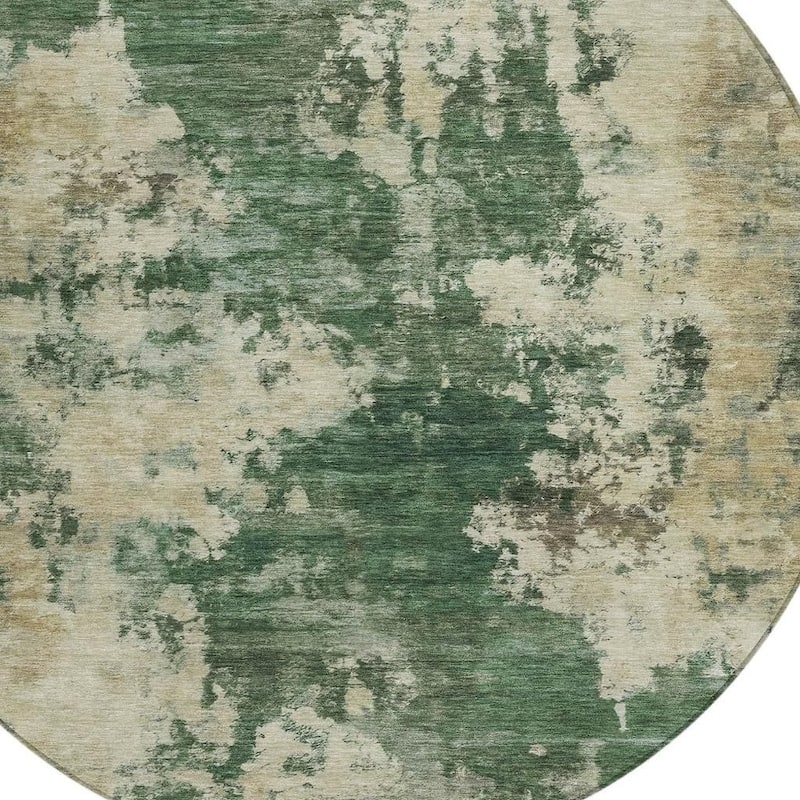 HomeRoots Abstract Transitional Rectangle Outdoor Rug - 8' Round