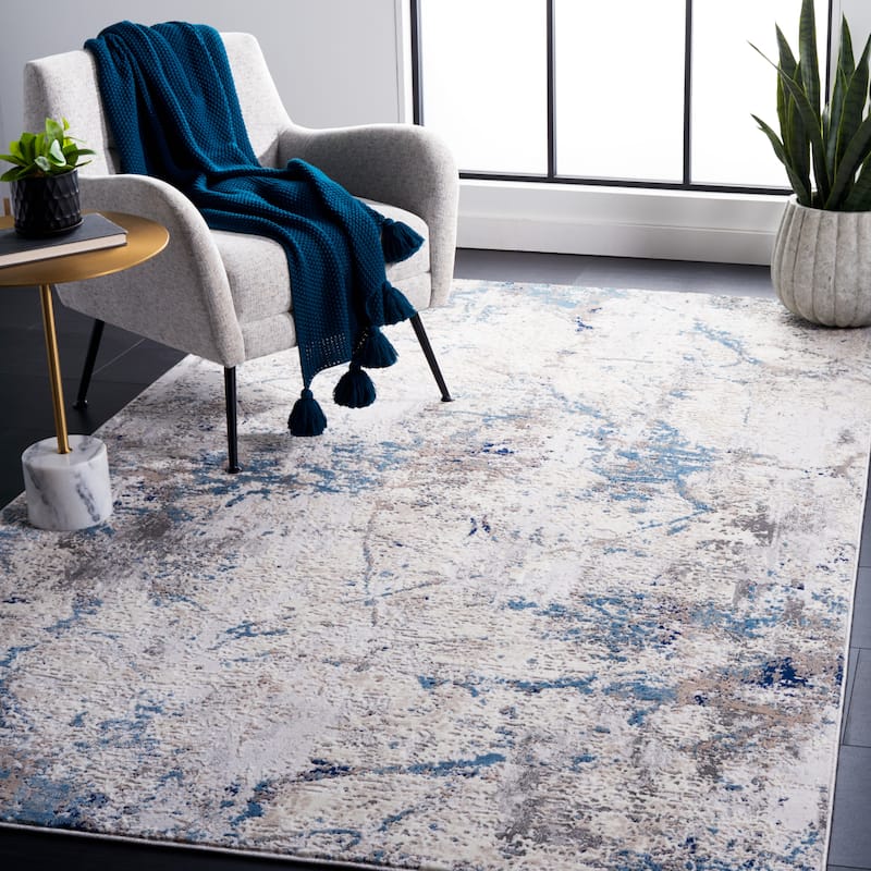 SAFAVIEH Vogue Lura Modern Abstract Rug - 8' x 10' - Blue/Ivory