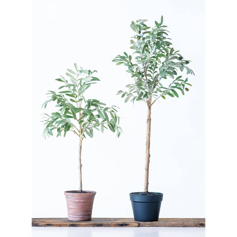 Potted Faux Olive Artificial Flower