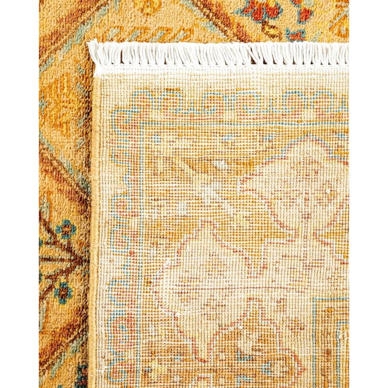Overton Hand Knotted Wool Vintage Inspired Traditional Ottoman Ivory Area Rug - 3' 2" x 5' 3"