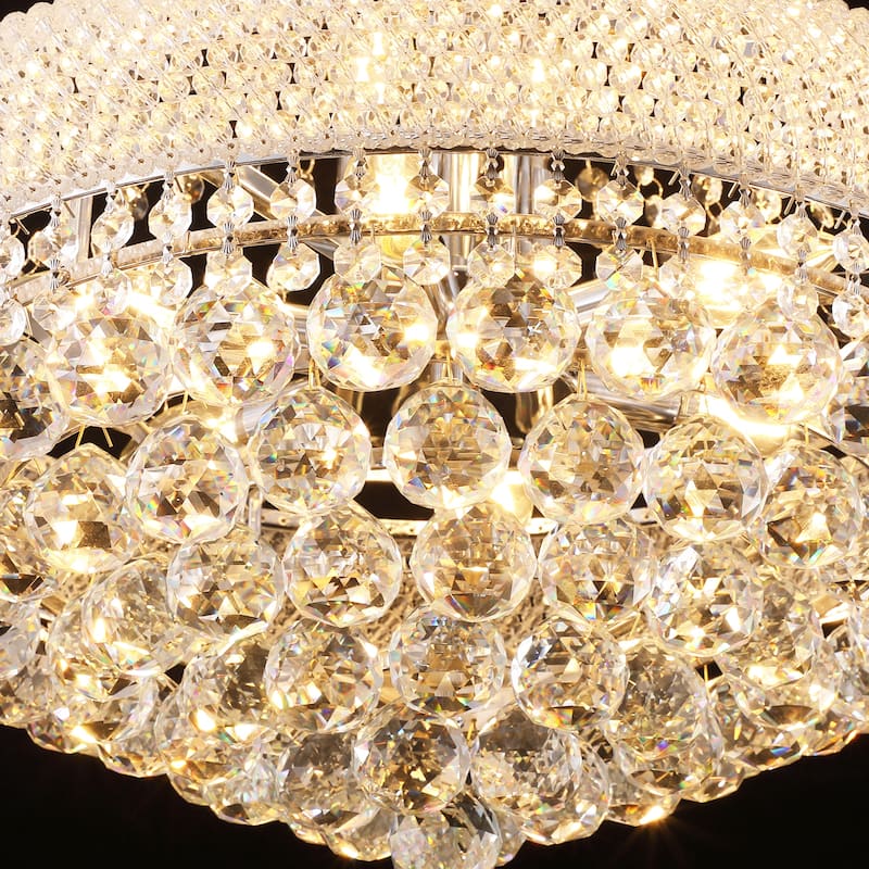 18-Inch Crystal Chandelier Lighting, for Dining Room Modern Luxury Bedroom, Crystal Chandelier Ceiling Light French Empire
