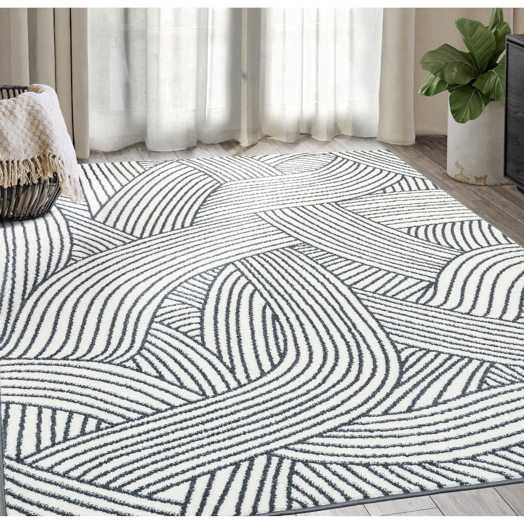 Abani Rugs Nuevo NUE230A Modern Lined Area Rug