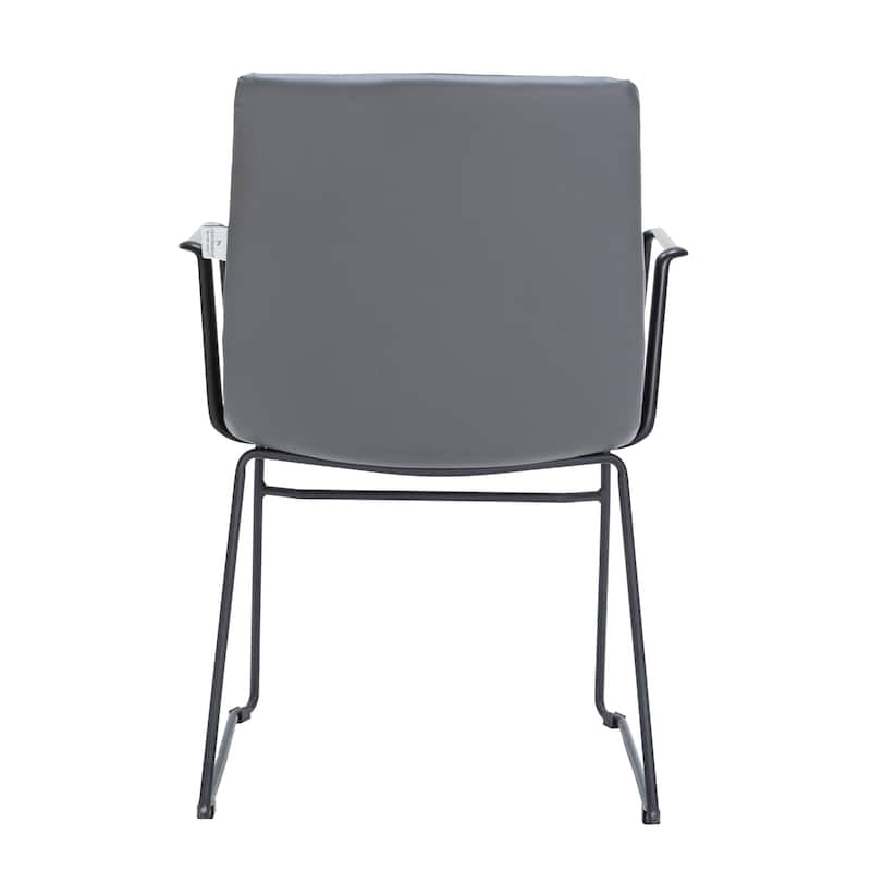 Zylar Ergonomic Guest Chair with Leather, Stainless Steel Base, High-Density Foam, Modern Design for Office or Waiting Room