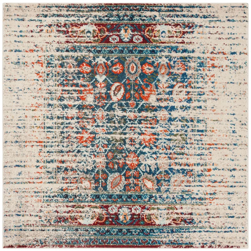 SAFAVIEH Monaco Stojana Boho Rug - 6'7" Square - Ivory/Blue