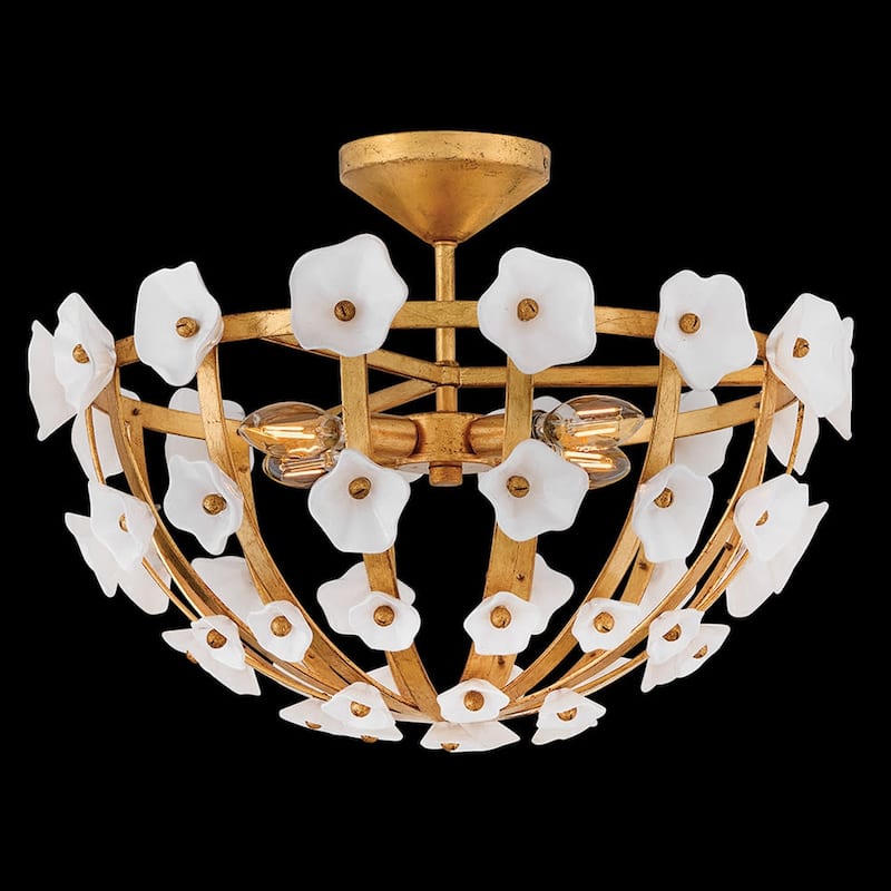 Fredrick Ramond FR41633 Azalea 4 Light 21" Wide Semi-flush Bowl