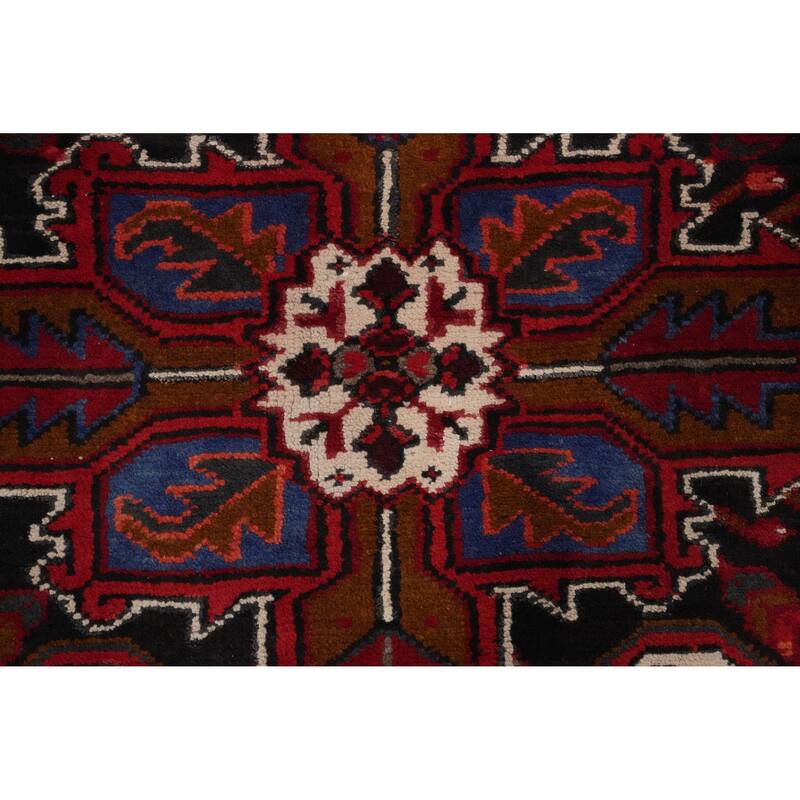 Hand Knotted Oriental 100% Wool Carpet Traditional Medallion Red Heriz Area Rug - 9' 11'' X 7' 0''