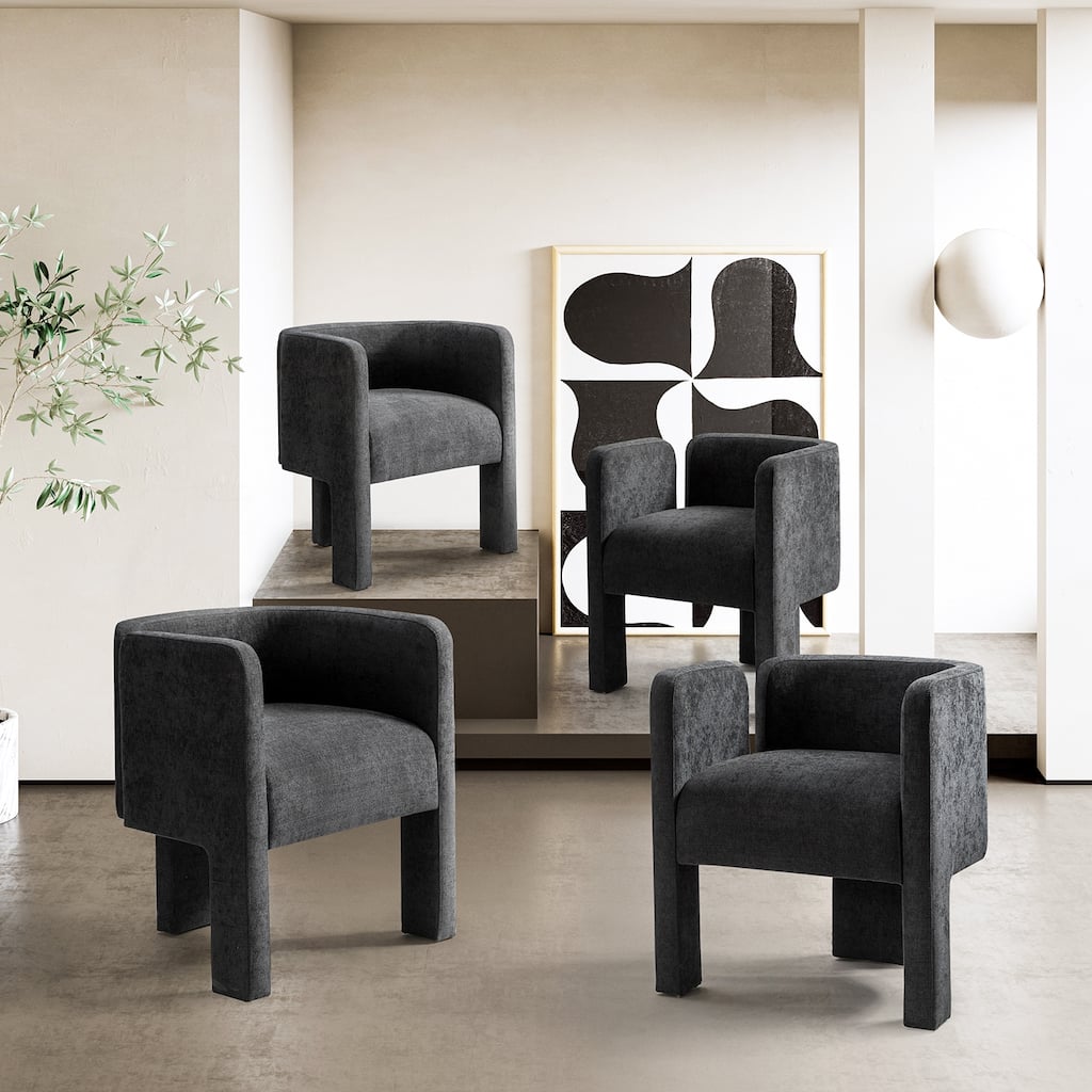 Friedrich Modern Left-facing Cutout Dining Chair with Three-legged Design Set Of 4 By HULALA HOME