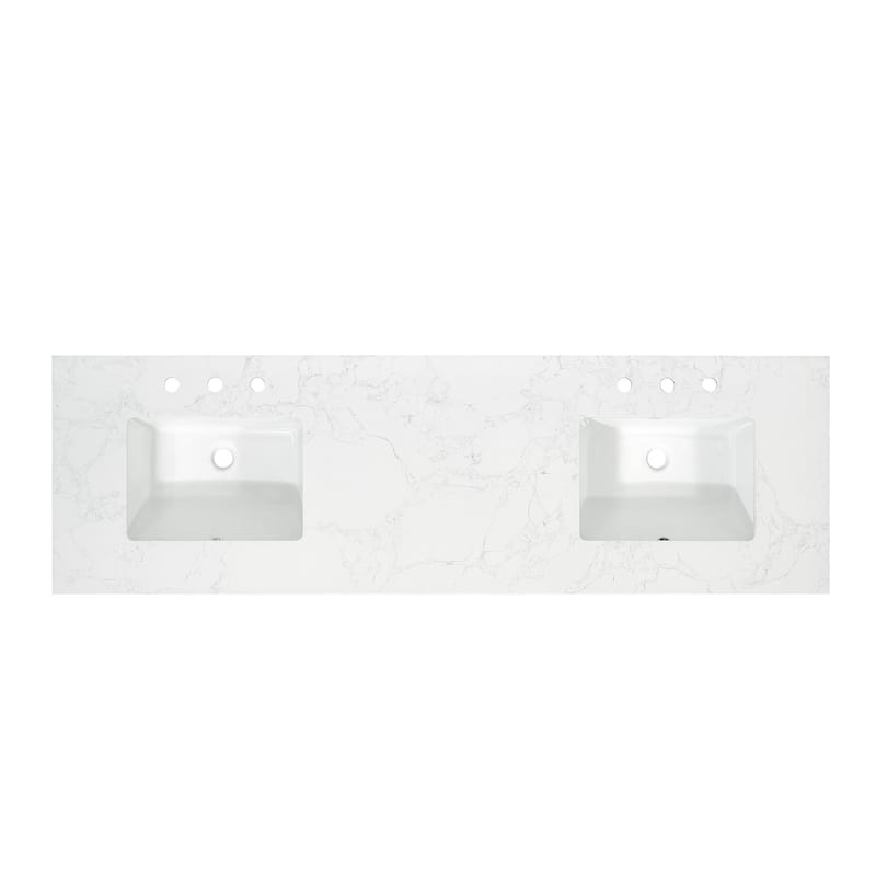 Altair Ceres Engineered Stone Vanity Top in Grain White Without Cabinet