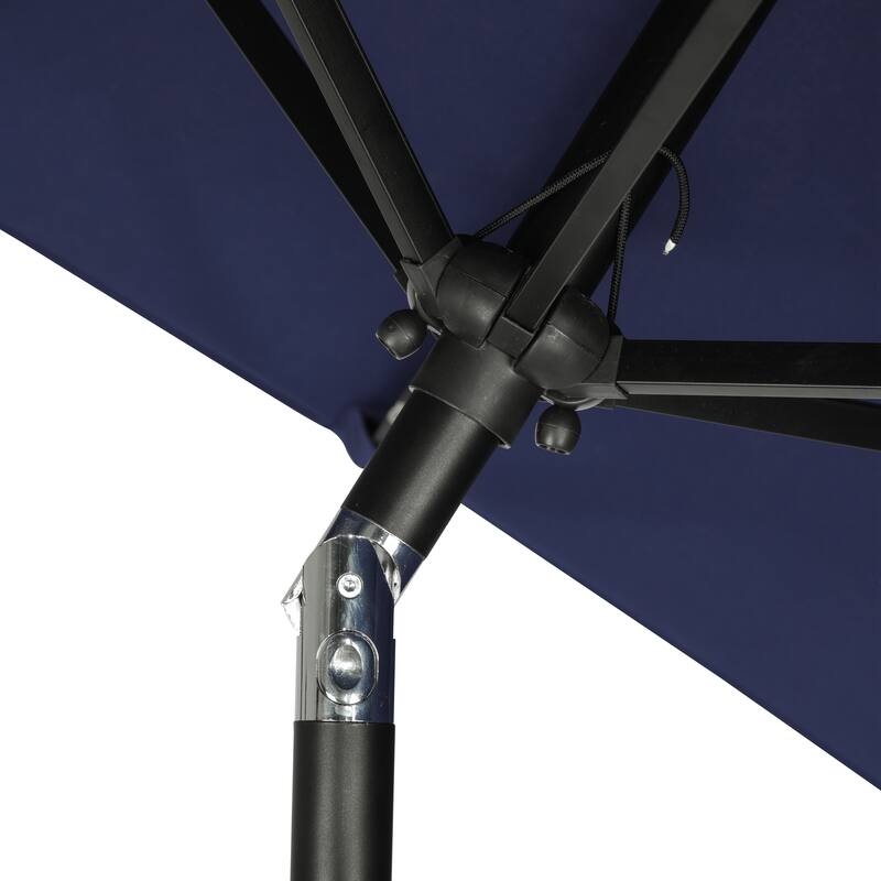 Island Umbrella Nassau 6.5-ft x 10-ft Rectangular Market Umbrella with LED Bulb Lights - Breez-Tex Canopy