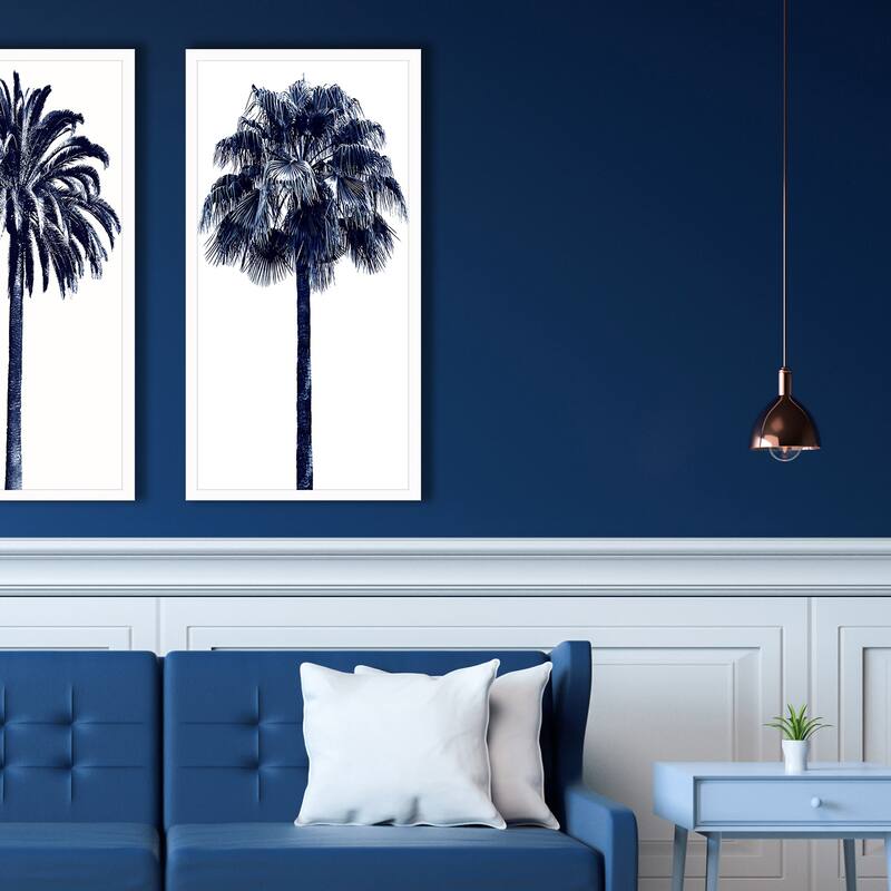 Palm Tree Blue IV Framed Art Giclee Under Glass