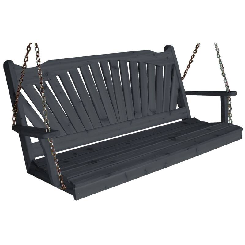 Pine 4' Fanback Swing - Charcoal Stain