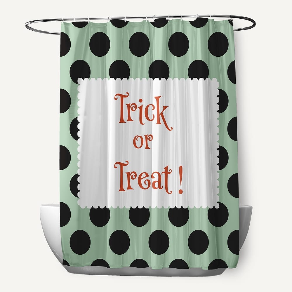 Halloween Trick or Treat Dots Shower Curtain