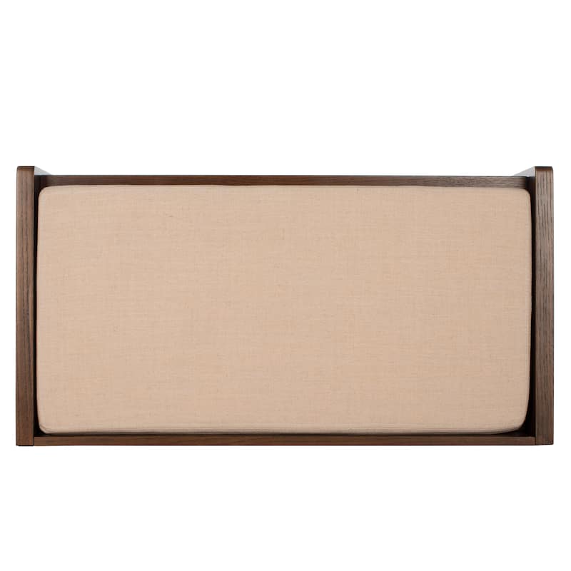 SAFAVIEH Roseanna Shoe Storage Bench Oak / Beige - 34" W x 18" D x 21" H - 34Wx18Dx21H
