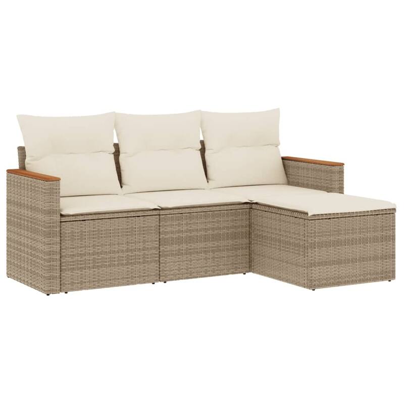 vidaXL Garden Sofa Set Black - 24.4 x 24.2 x 27.2