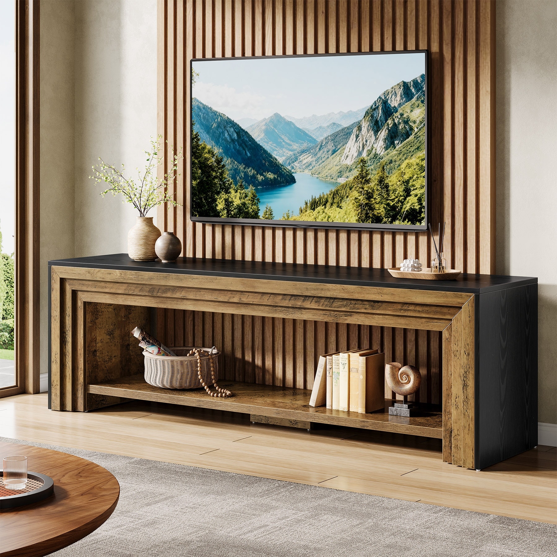 70 Inch TV Stand Entertainment Center for Living Room
