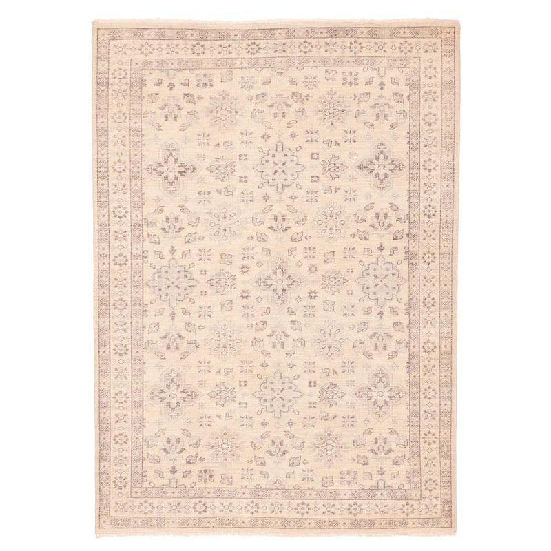 ECARPETGALLERY Hand-knotted Jules Serapi Light Khaki Wool Rug - 5'6 x 7'9