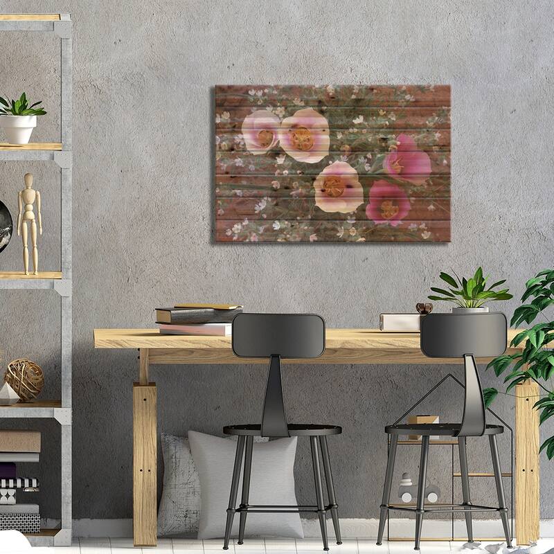 Sego Lily Group, State Flower Of Utah With Bulbous Edible Root, Canyonlands National Park, Utah Print On Wood by Tim Fitzharris