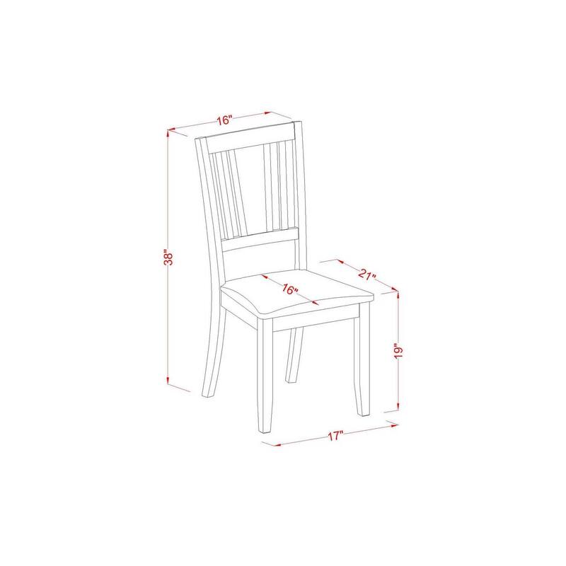 Asian Dining Set 3pc - Round Table & 2 Chairs - 36 Inch - Mahogany Finish - Modern Furniture