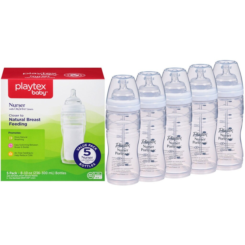 Playtex Baby Nurser Baby Bottle With Drop Ins Liners 5 Pack 8 10 Ounces Overstock 21505063