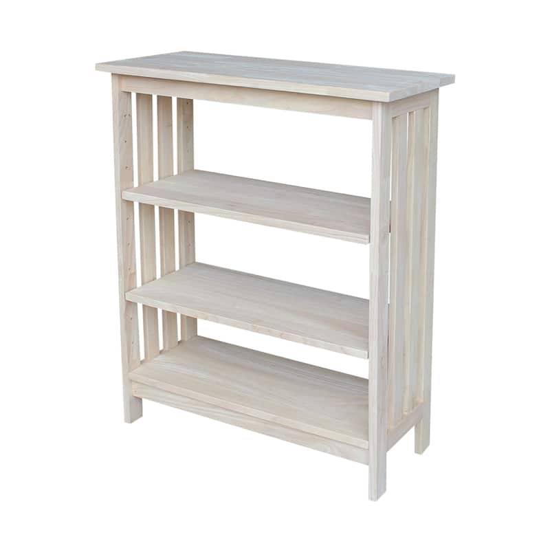 Unfinished Hardwood 3-shelf Mission Style Unit - 36"H