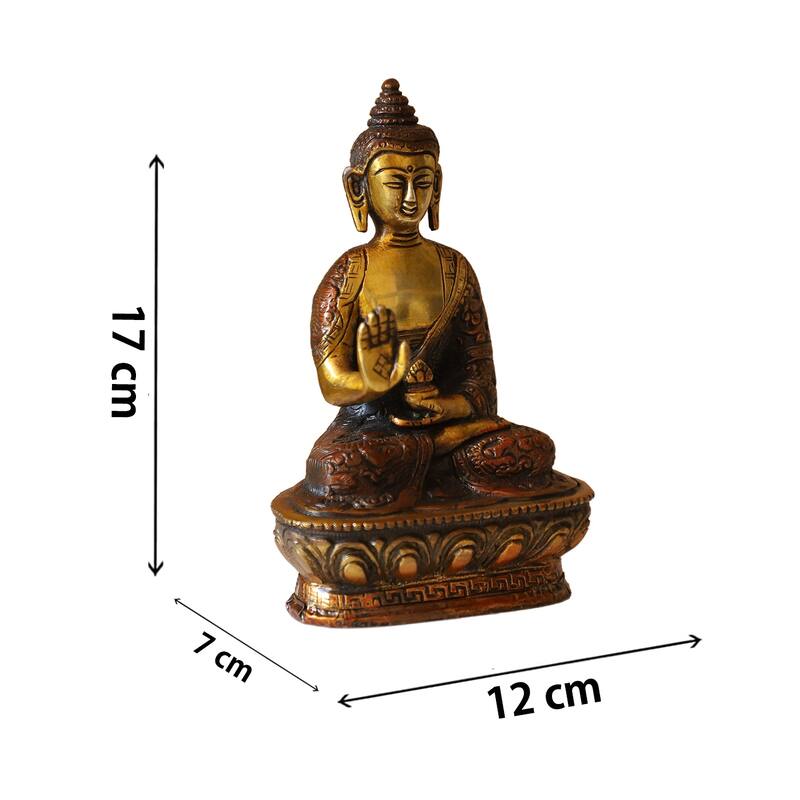 Cottage Handicraft ,Buddha with Free Elephant Gift - 12 cm x 7 cm x 17 cm