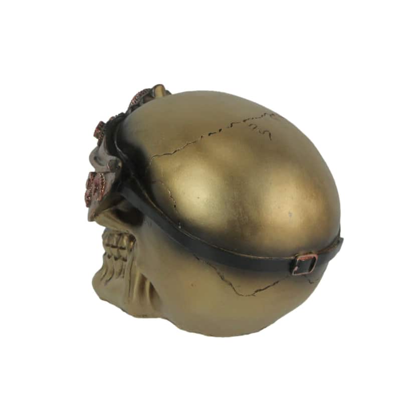 Resin Steampunk Masquerade Skull Statue Gothic Figurine Sculpture Art - 4.5 X 5.75 X 4.75 inches