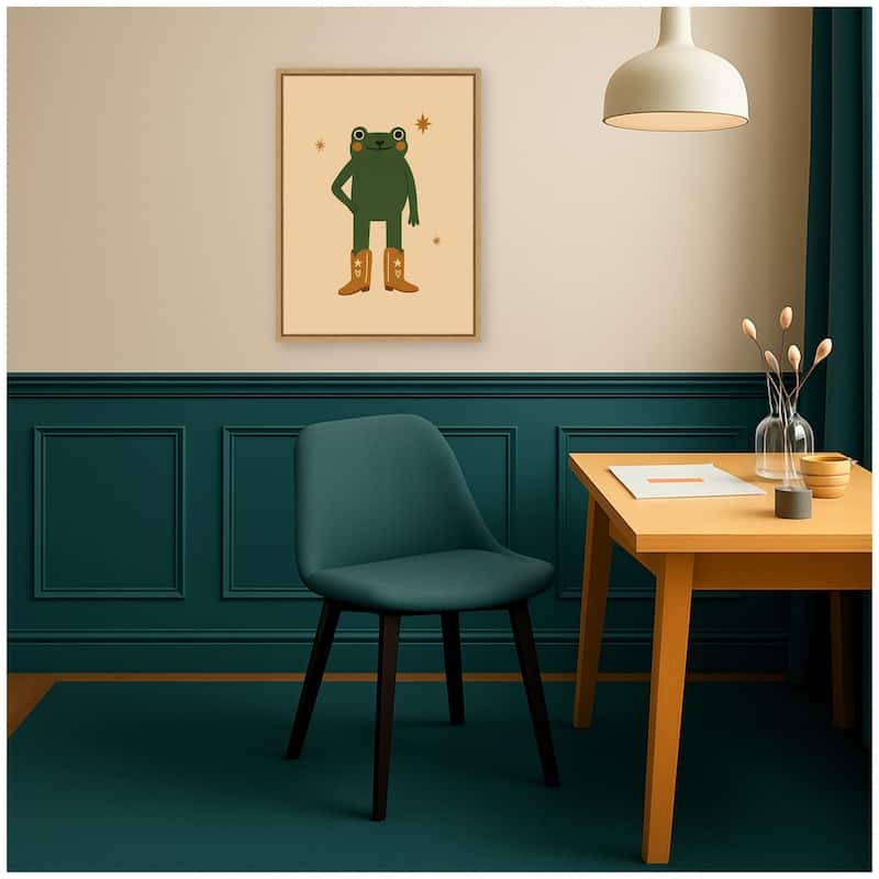 Kate and Laurel Frog in Cowboy Boots by Laura Moss Framed Canvas Wall Art Print