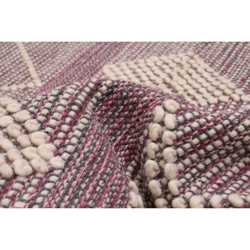 ECARPETGALLERY Braid weave Sienna Pink Wool Rug - 6'0 x 9'0