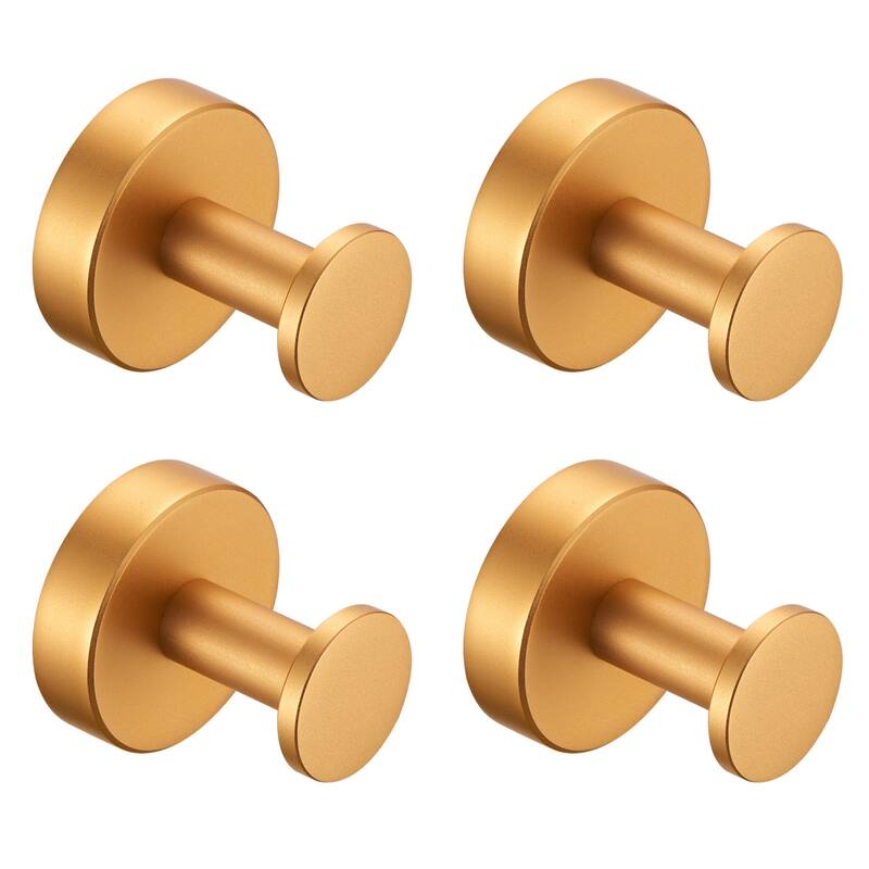 Wall Mounted Towel Hooks 4 Pack Bathroom Robe Hook for Cabinet Closet Door Heavy Duty Wall Hooks for Kitchen, Hotel, Washroom