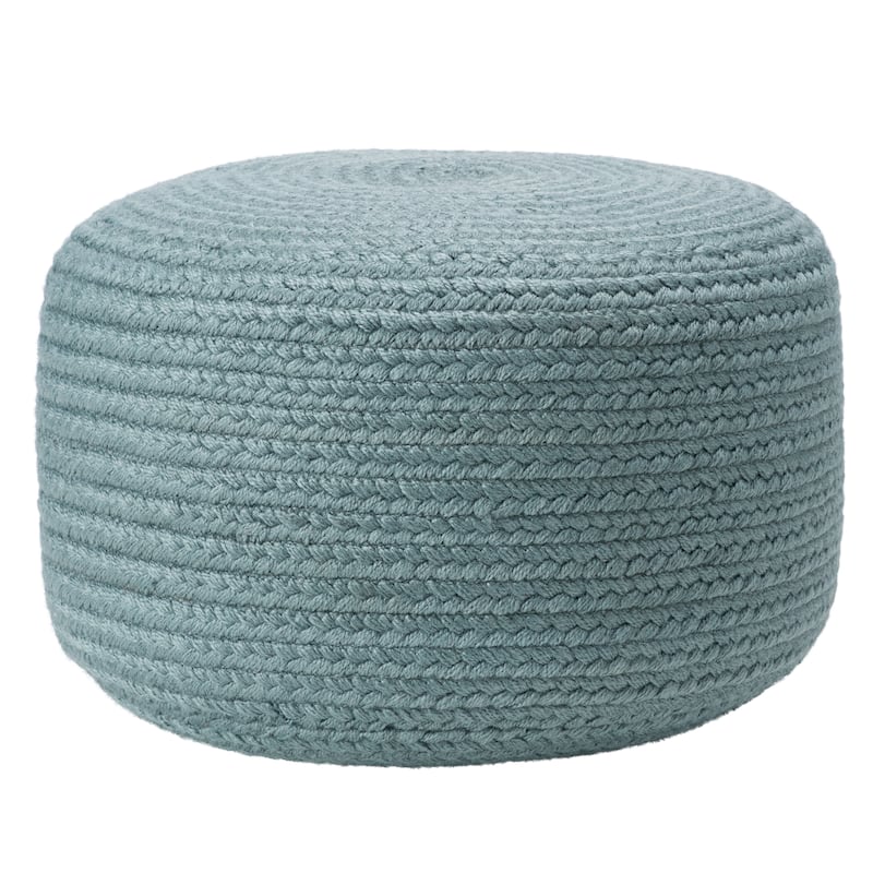 Jaipur Living Saba Solar Round Indoor/Outdoor Polyester Pouf Ottoman/Foot Stool - 18"X18"X12"