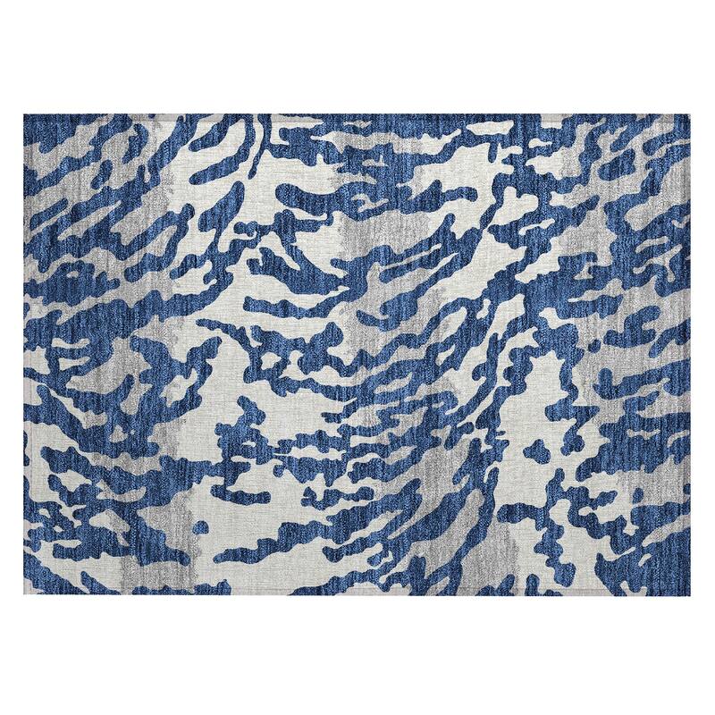 Machine Washable Indoor/ Outdoor Chantille Animal Print Abstract Rug