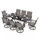 preview thumbnail 10 of 27, Kullavik Textilene Outdoor Dining Set, Patio Dining Set with Single Chairs, Swivel Chairs and Large Table