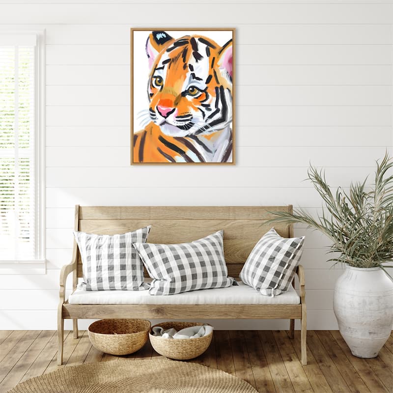 Tiger by Ohkimiko Framed Canvas Wall Art