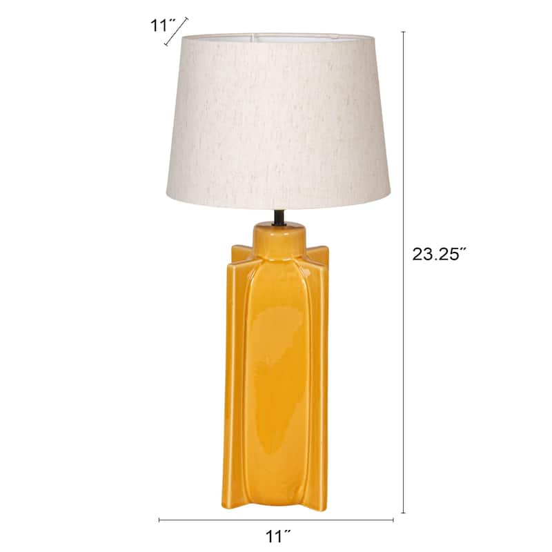 Ceramic Table Lamp with Crossed Base and Linen Shade