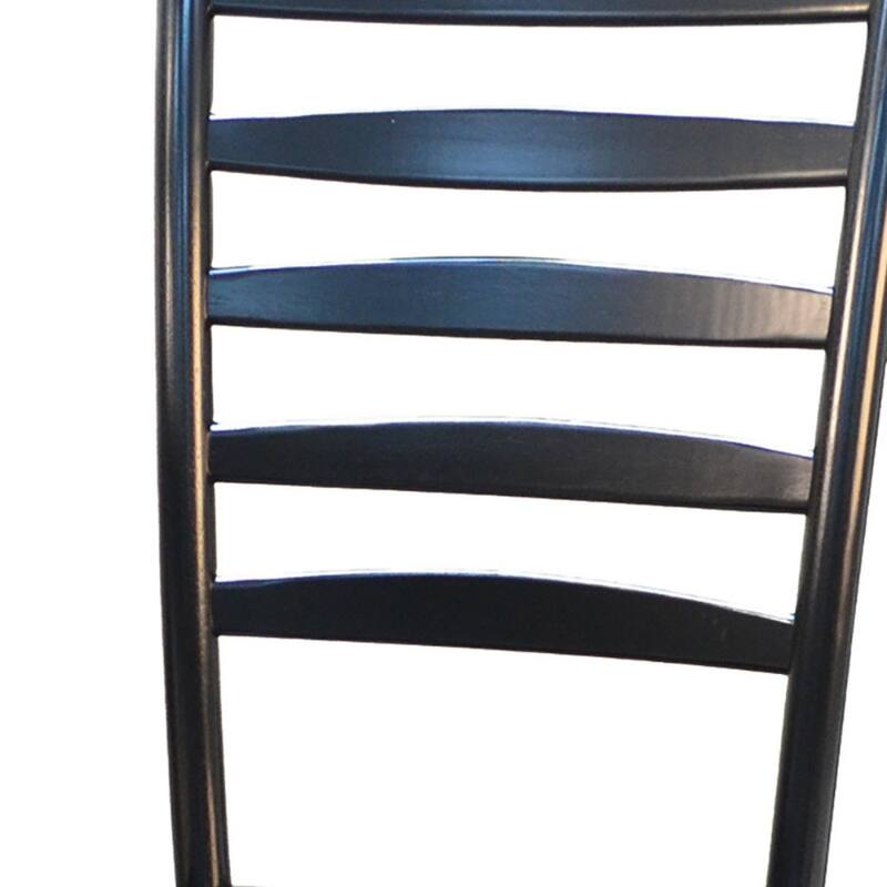 Black Solid Wood Ladder Back Side Chair with Distressed Finish and 250 lb. Capacity - 17"D x 20.25” W x 42"H