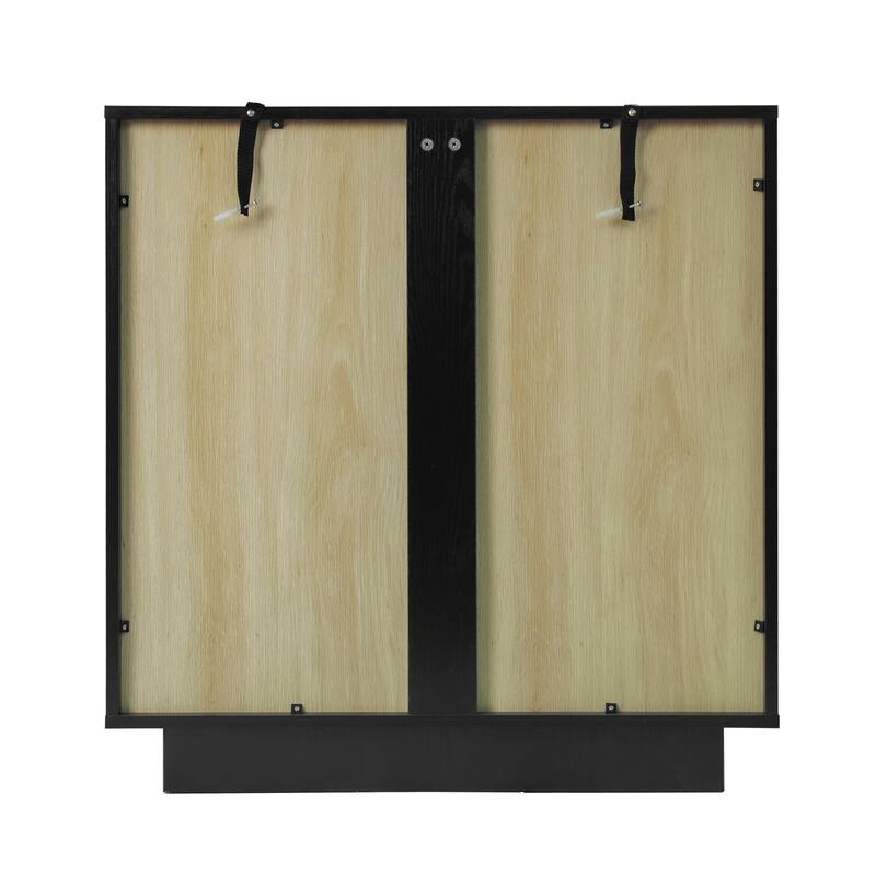 Storage Cabinet with 2 Acrylic Door, Wooden Kitchen Pantry Sideboard, Display Cabinet with Metal Handles & Adjustable Shelves